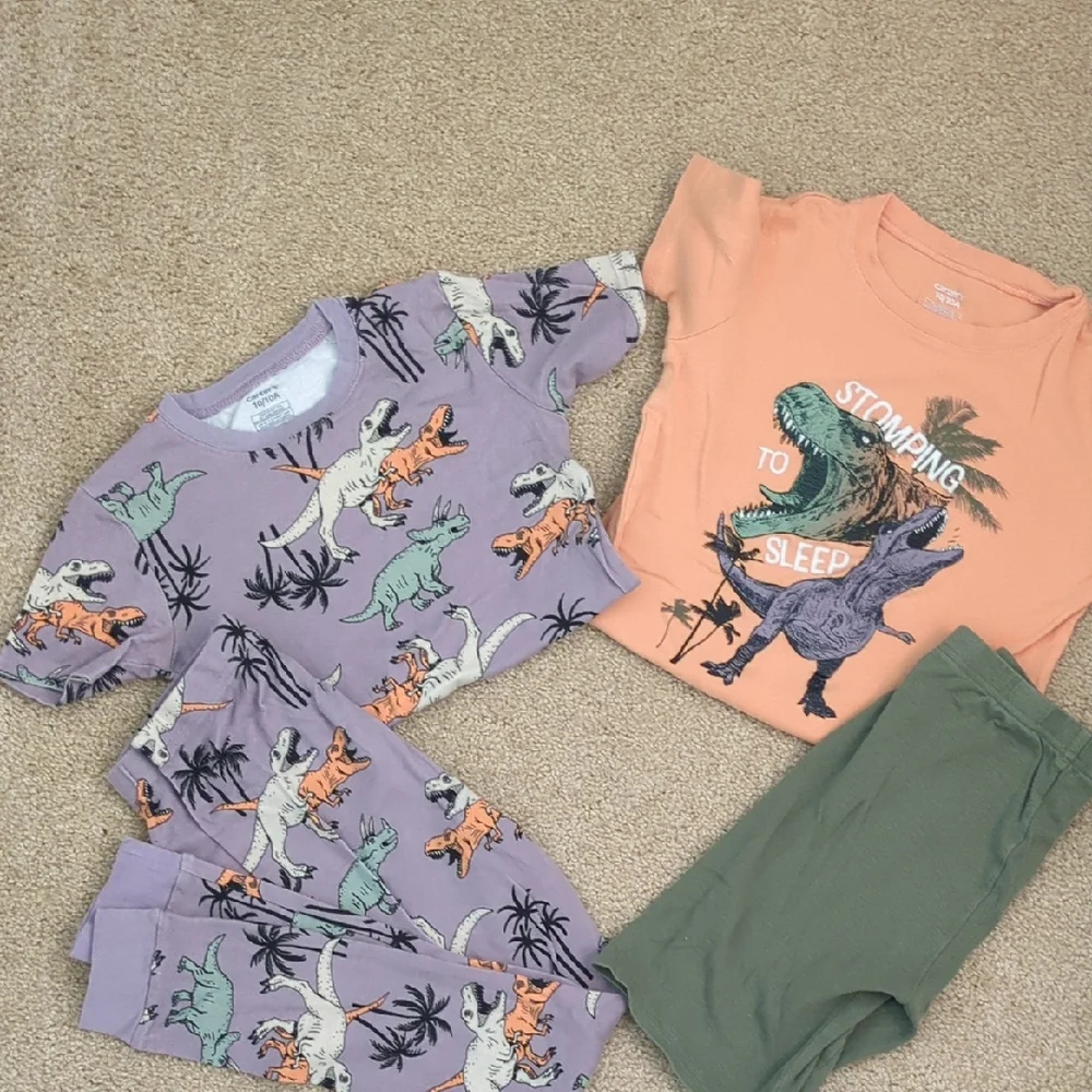 Carter's Dinosaur Pajama Set - Purple, Orange, and Green
